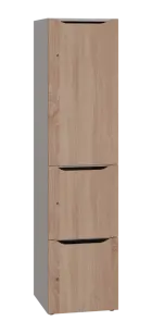 DOMINOU 431 úložná skříň 3-boxová, 1817x450x400 mm, korpus šedý, dvířka dub bardolino